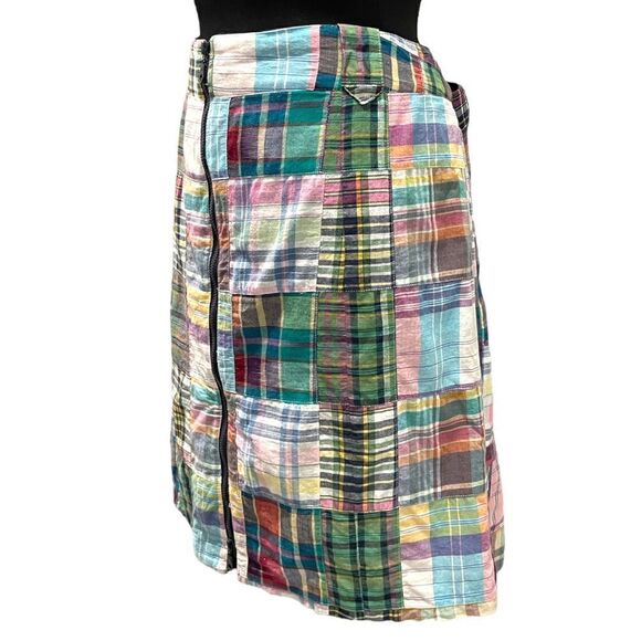 𝅺morrissey Y? Patchwork Zip Front Plaid Mini Skirt Sz 14 - Picture 5 of 14